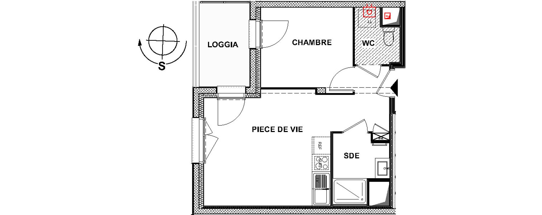 Appartement T2 de 37,83 m2 &agrave; La Rochelle La pallice