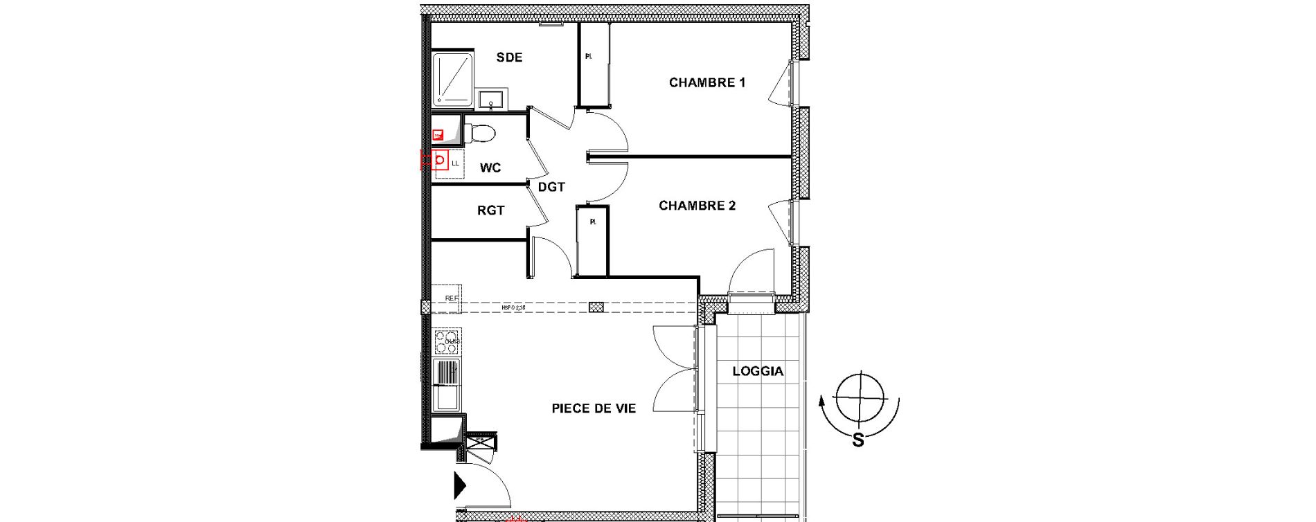 Appartement T3 de 66,12 m2 &agrave; La Rochelle La pallice