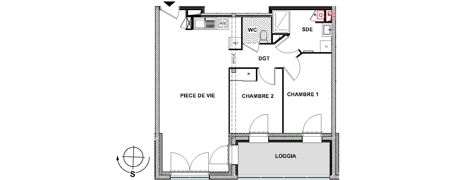 Appartement T3 de 60,09 m2 &agrave; La Rochelle La pallice