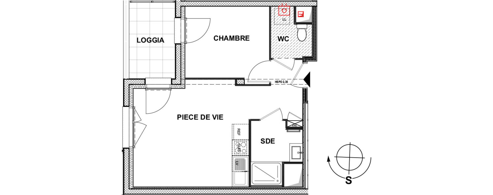 Appartement T2 de 37,82 m2 &agrave; La Rochelle La pallice