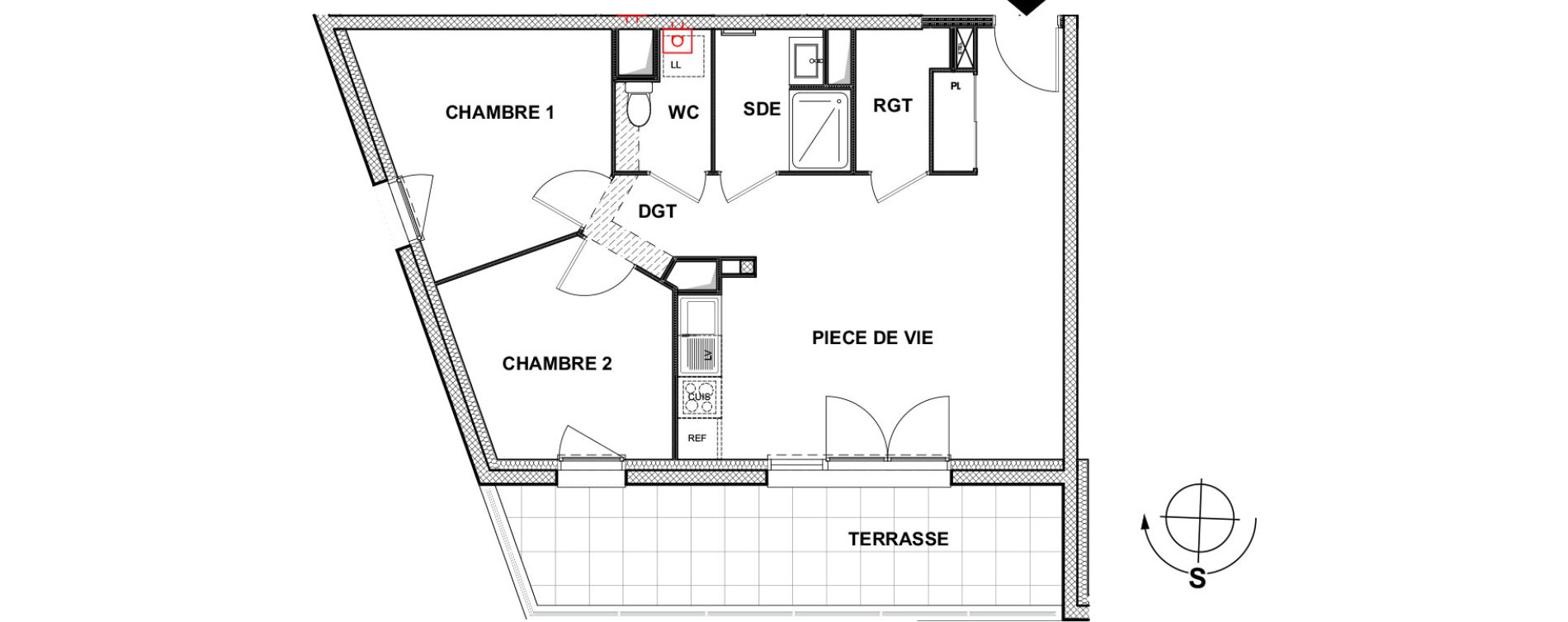 Appartement T3 de 57,31 m2 &agrave; La Rochelle La pallice