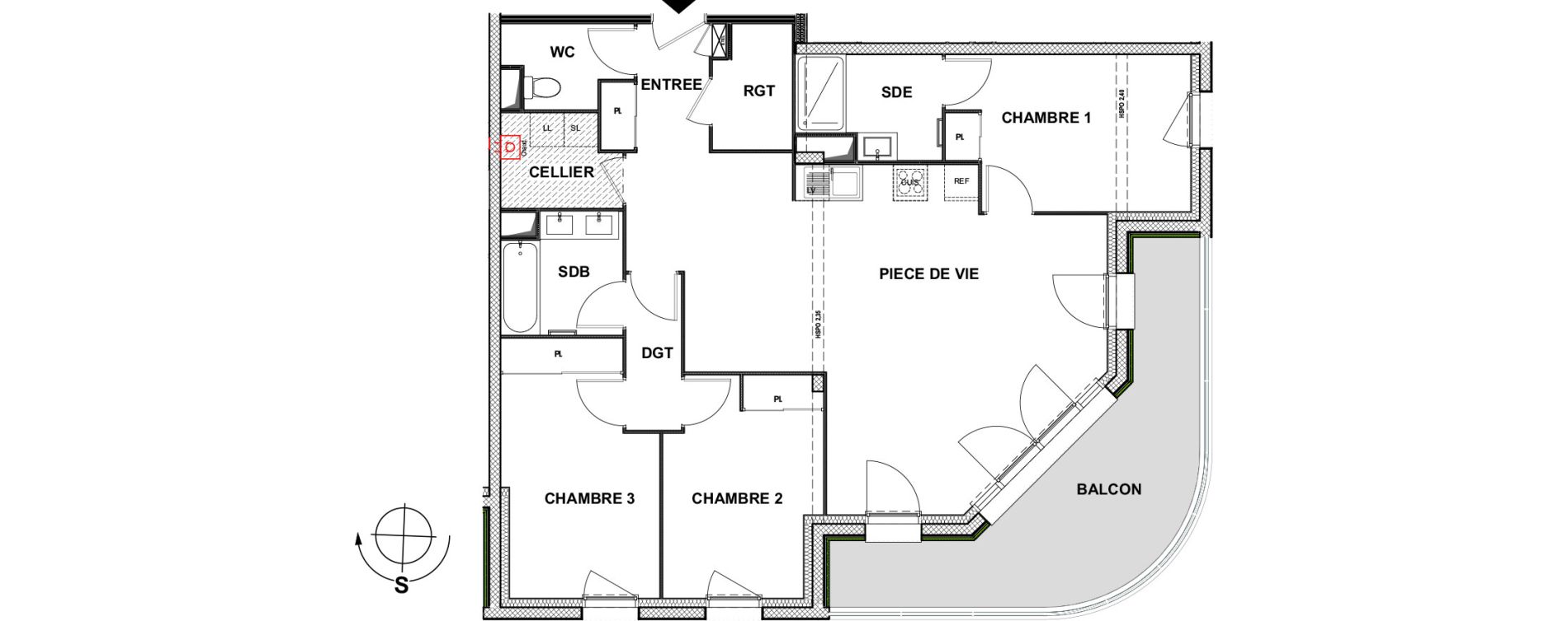 Appartement T4 de 98,04 m2 &agrave; La Rochelle La pallice