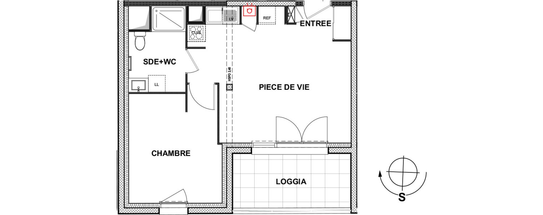 Appartement T2 de 43,33 m2 &agrave; La Rochelle La pallice