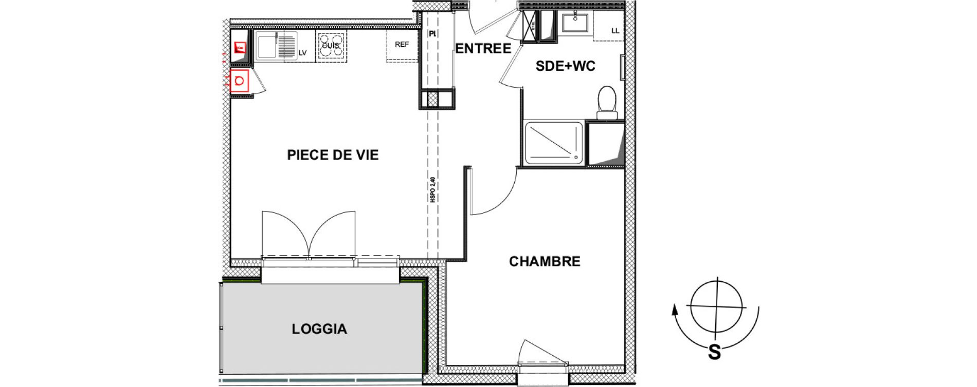 Appartement T2 de 41,01 m2 &agrave; La Rochelle La pallice