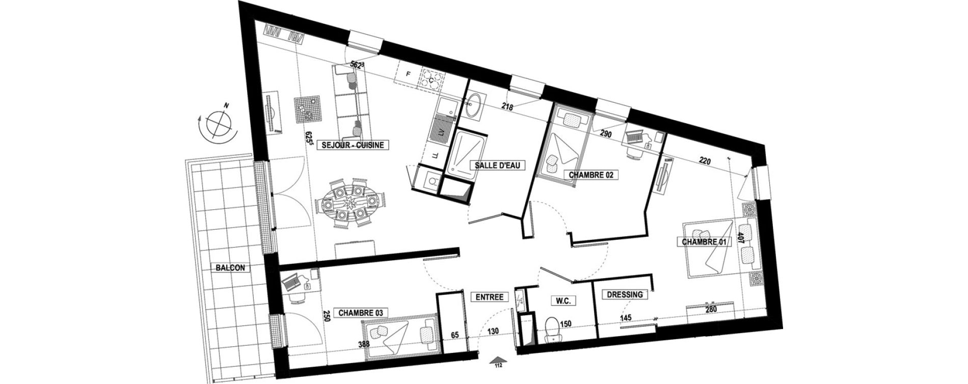 Appartement T4 de 76,40 m2 &agrave; La Rochelle Beauregard
