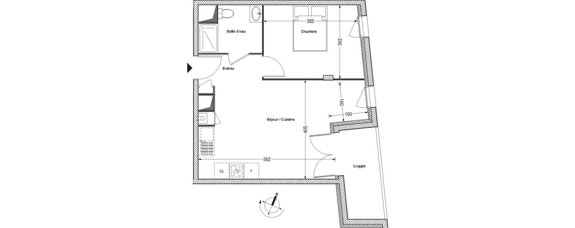 Appartement T2 de 43,09 m2 &agrave; La Rochelle Beauregard