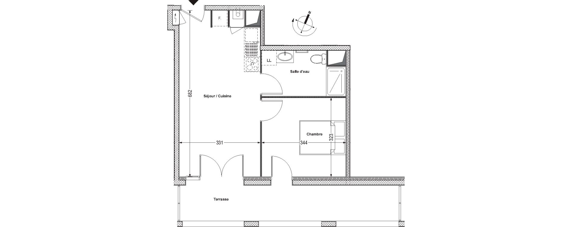 Appartement T2 de 39,03 m2 &agrave; La Rochelle Beauregard