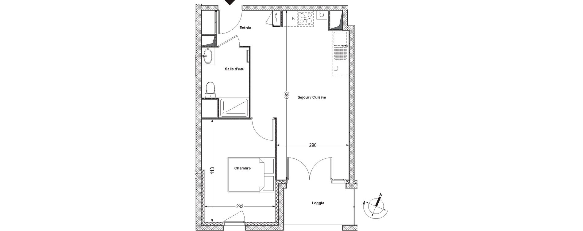 Appartement T2 de 42,64 m2 &agrave; La Rochelle Beauregard