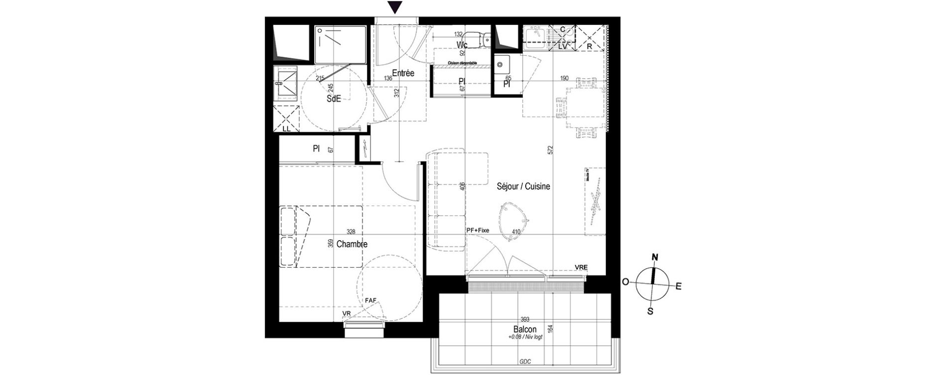 Appartement T2 de 43,96 m2 &agrave; La Rochelle Laleu