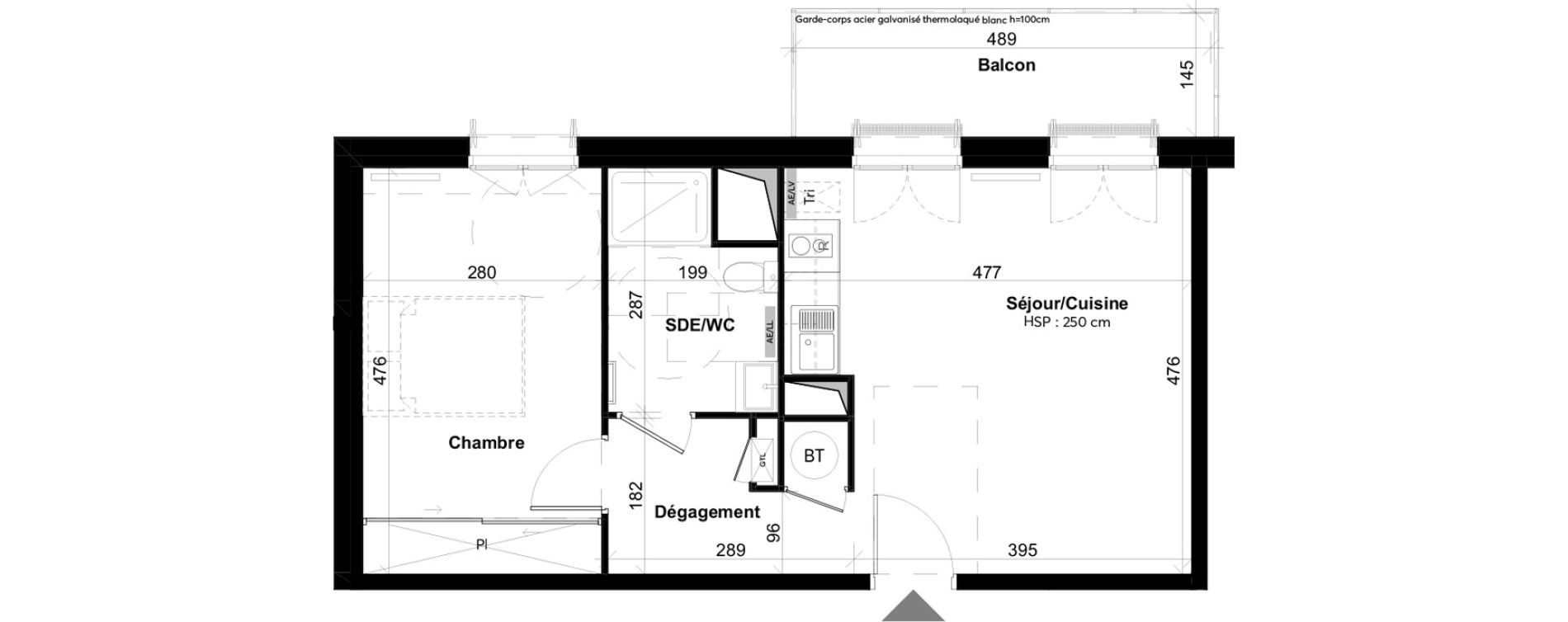 Appartement T2 de 43,94 m2 &agrave; La Rochelle Notre dame - arsenal