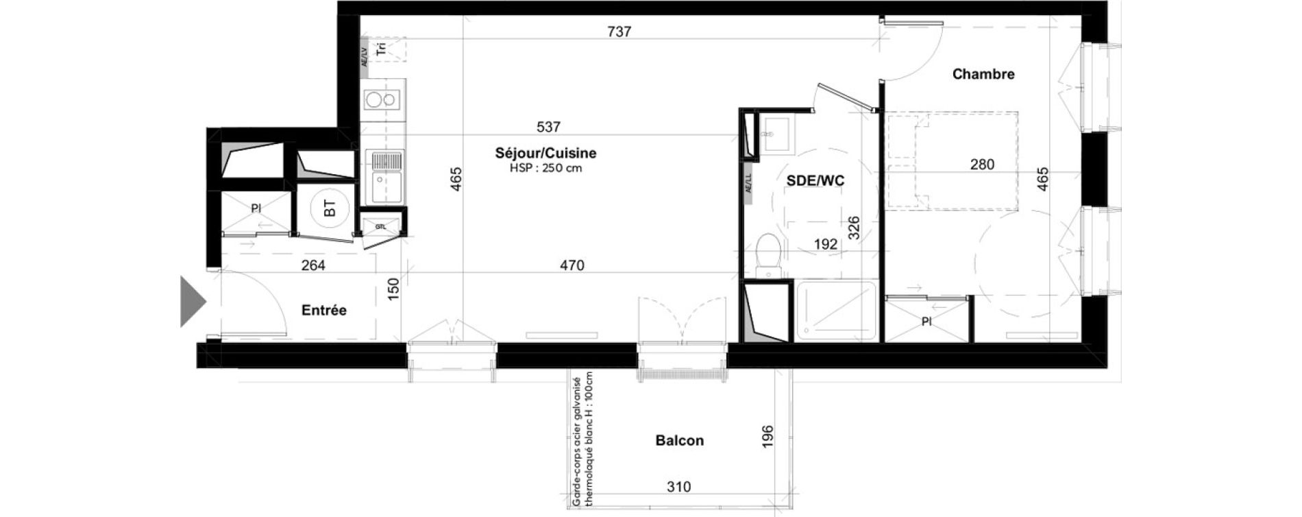 Appartement T2 de 49,95 m2 &agrave; La Rochelle Notre dame - arsenal