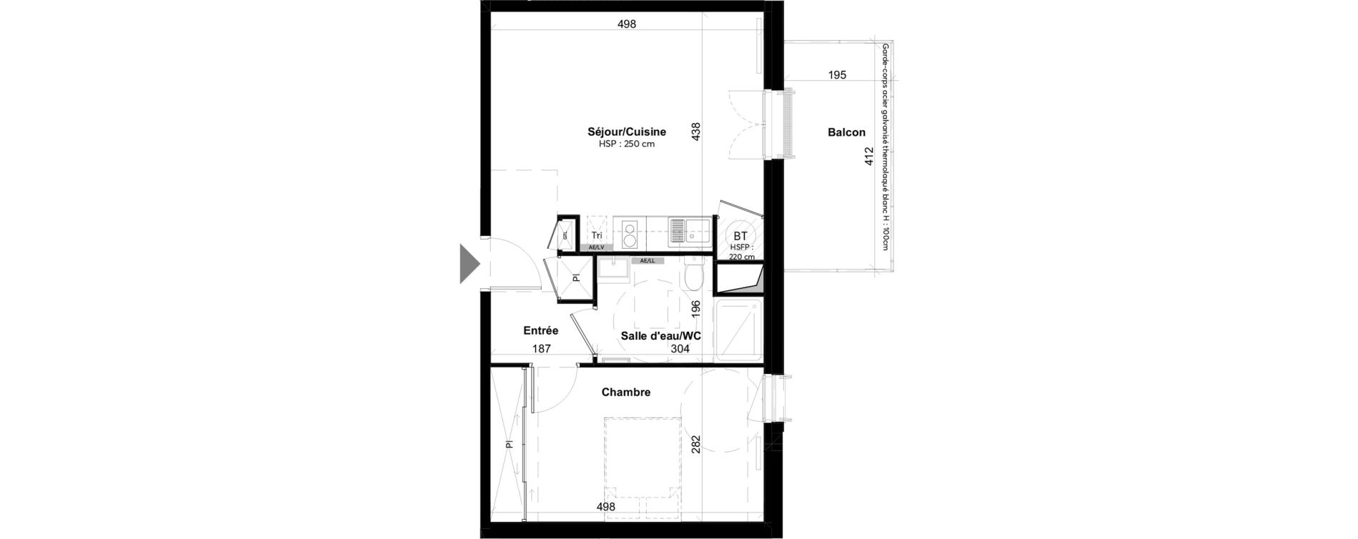 Appartement T2 de 44,66 m2 &agrave; La Rochelle Notre dame - arsenal