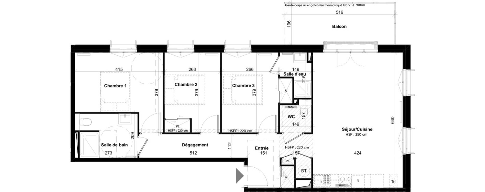 Appartement T4 de 83,87 m2 &agrave; La Rochelle Notre dame - arsenal