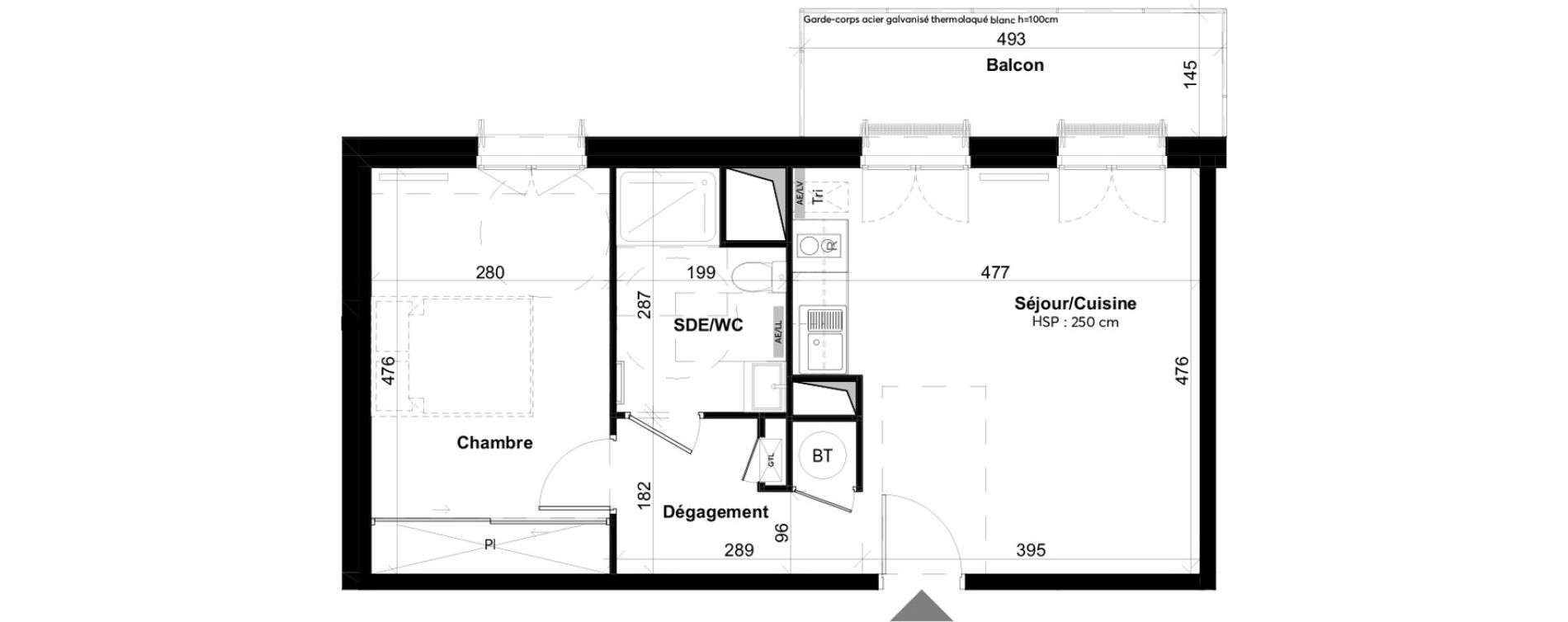 Appartement T2 de 43,94 m2 &agrave; La Rochelle Notre dame - arsenal