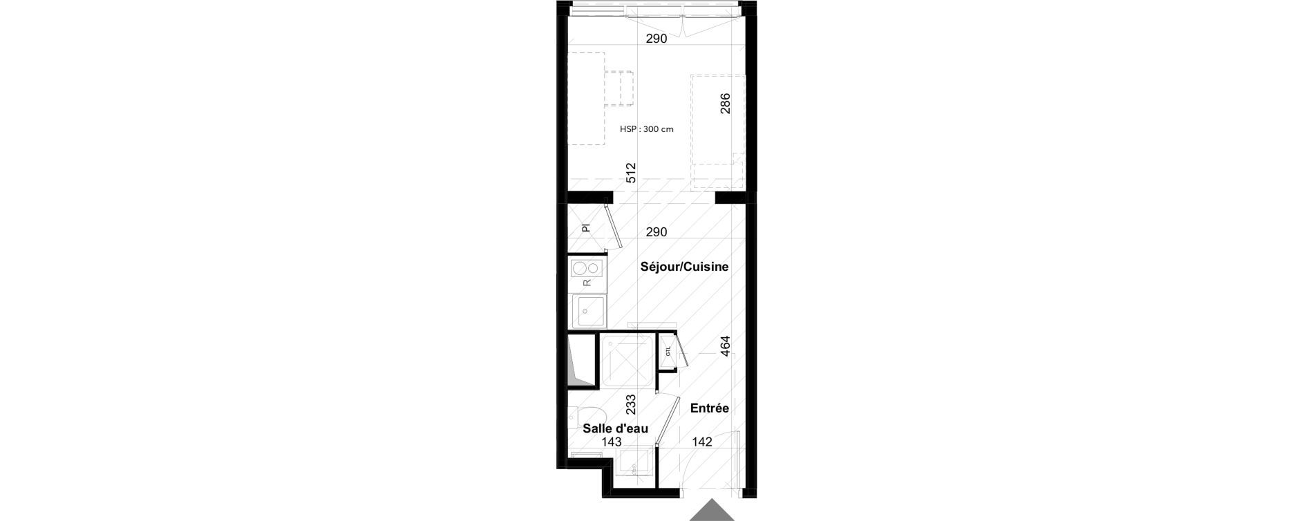 Appartement T1 de 20,69 m2 &agrave; La Rochelle Notre dame - arsenal