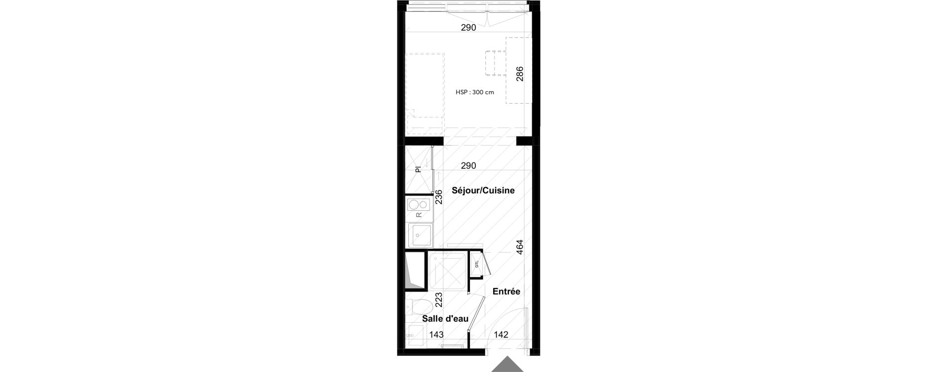 Appartement T1 de 21,21 m2 &agrave; La Rochelle Notre dame - arsenal