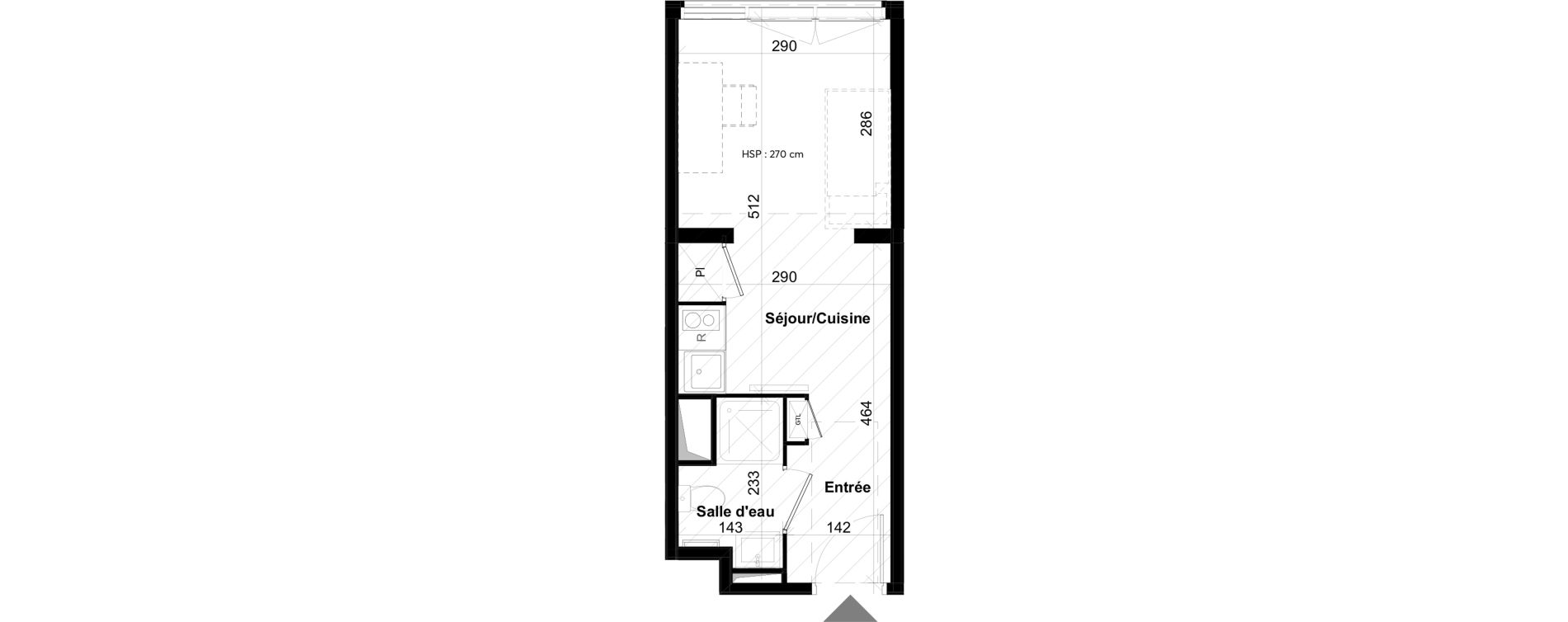 Appartement T1 de 20,69 m2 &agrave; La Rochelle Notre dame - arsenal