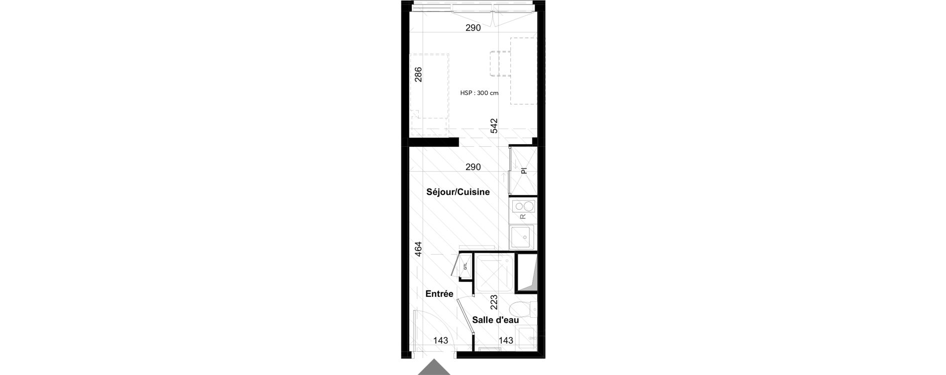 Appartement T1 de 21,22 m2 &agrave; La Rochelle Notre dame - arsenal