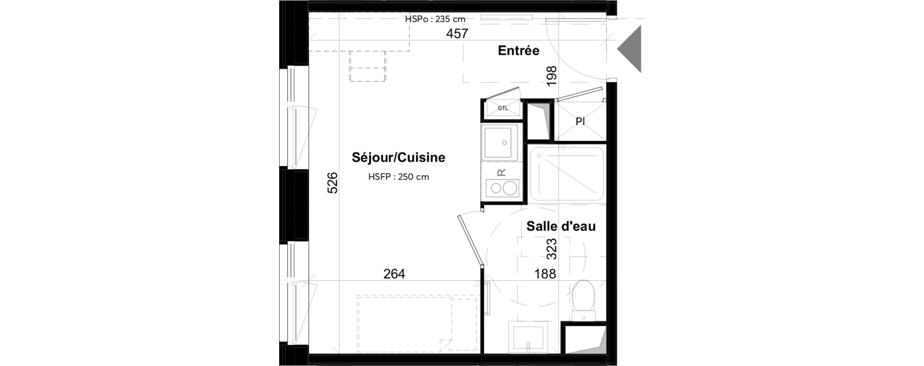 Appartement T1 de 22,83 m2 &agrave; La Rochelle Notre dame - arsenal