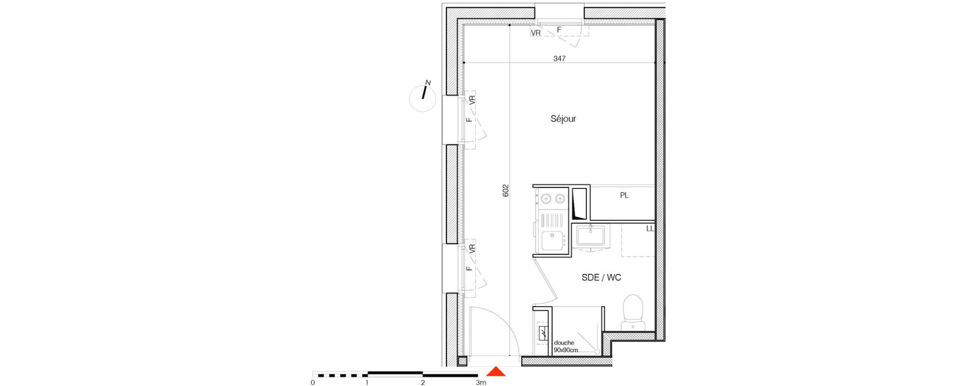 Appartement T1 de 19,58 m2 &agrave; La Rochelle Minimes - campus