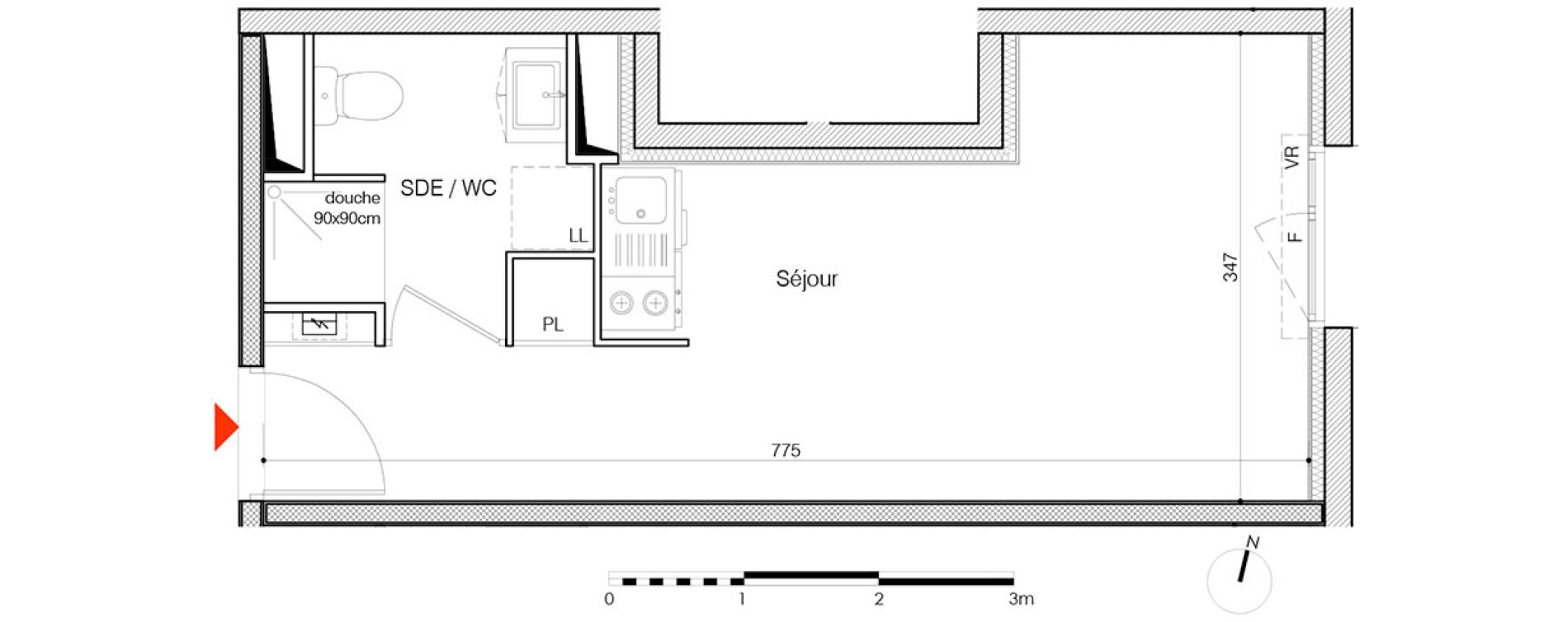 Appartement T1 de 22,68 m2 &agrave; La Rochelle Minimes - campus