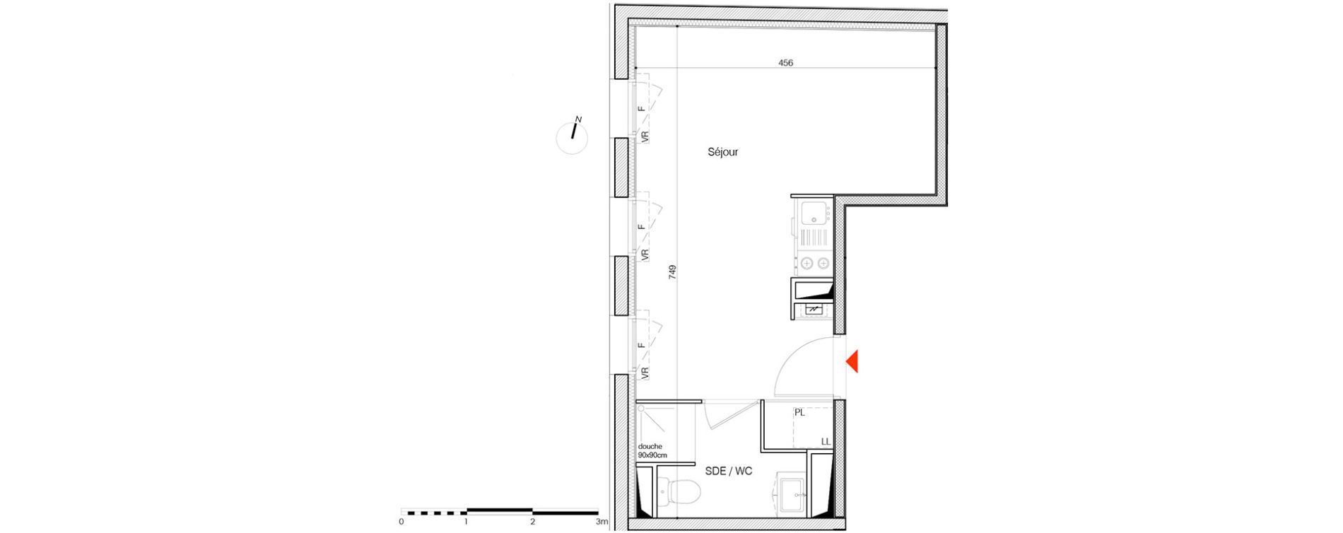 Appartement T1 de 24,92 m2 &agrave; La Rochelle Minimes - campus