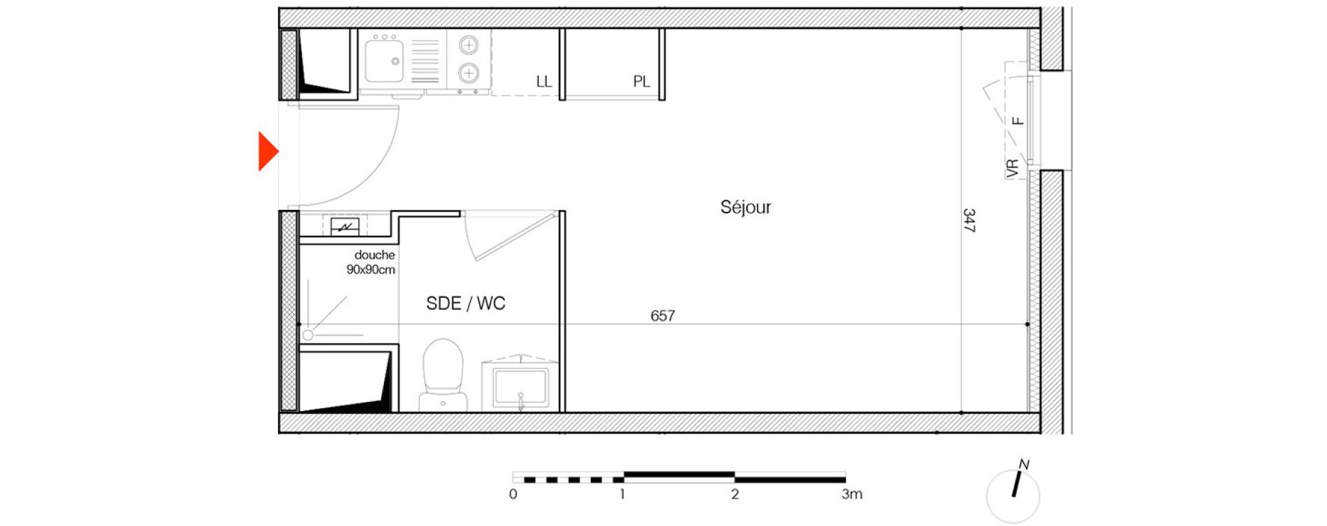 Appartement T1 de 21,36 m2 &agrave; La Rochelle Minimes - campus