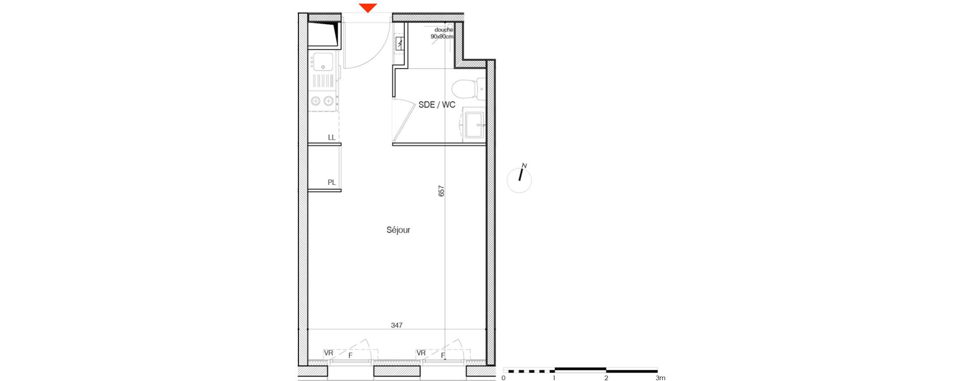 Appartement T1 de 21,36 m2 &agrave; La Rochelle Minimes - campus