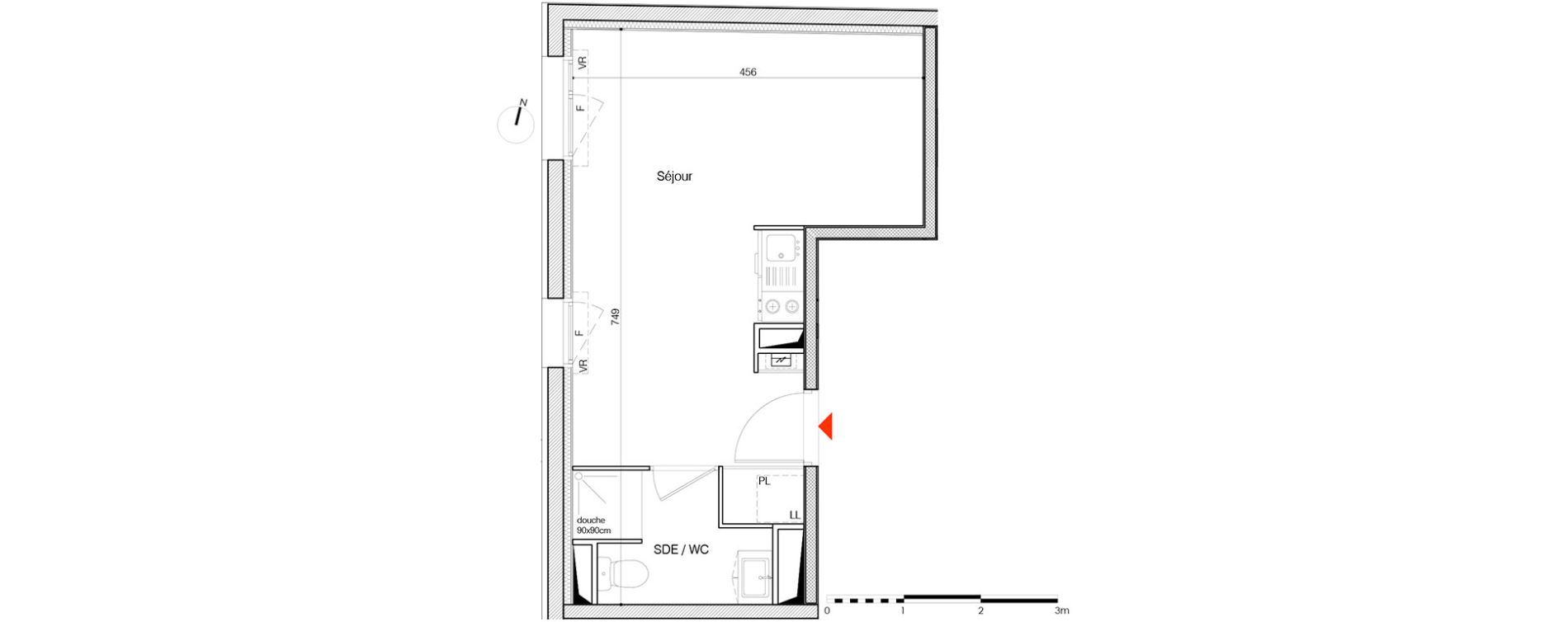 Appartement T1 de 24,92 m2 &agrave; La Rochelle Minimes - campus