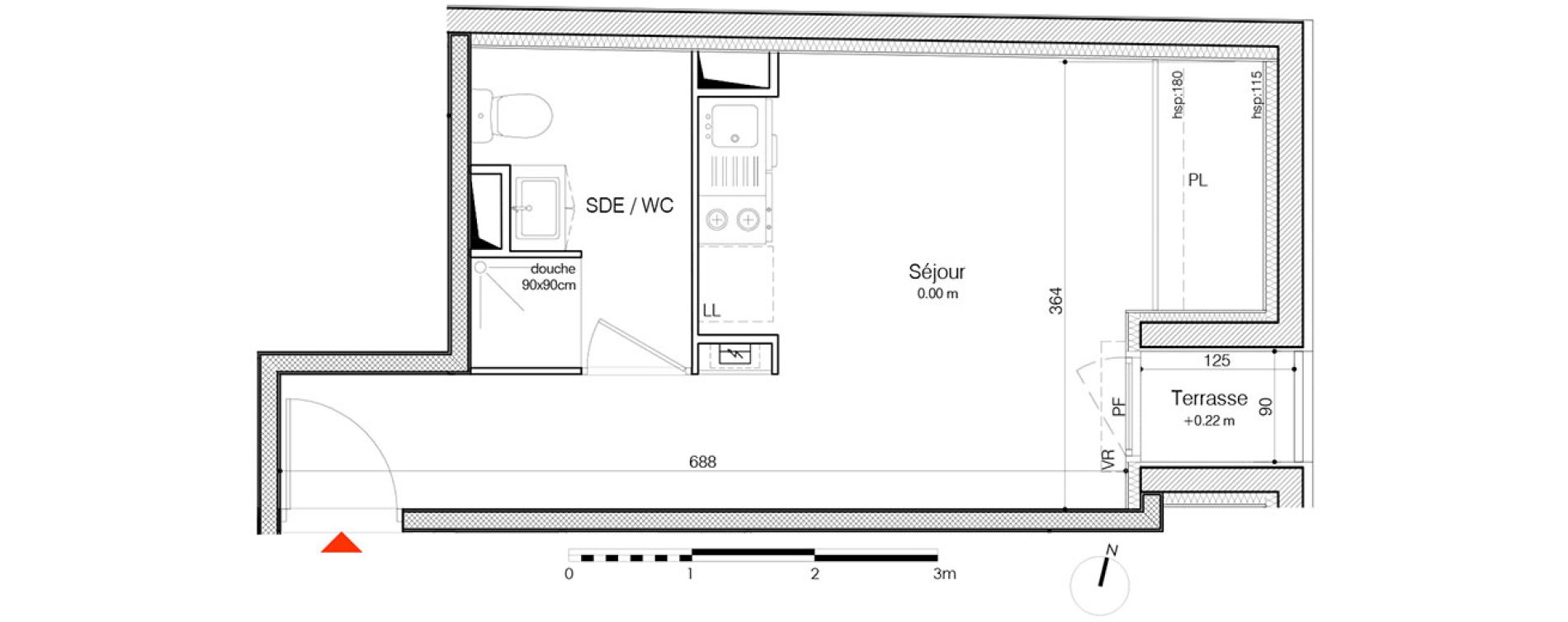 Appartement T1 de 21,50 m2 &agrave; La Rochelle Minimes - campus