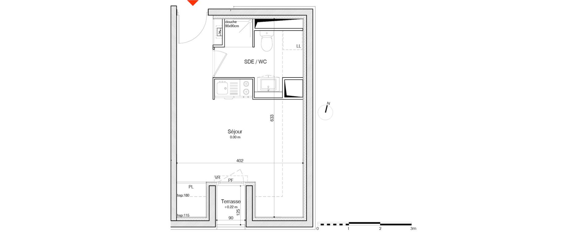 Appartement T1 de 17,42 m2 &agrave; La Rochelle Minimes - campus