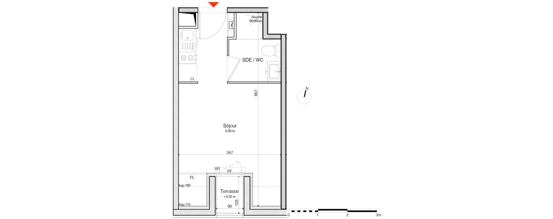 Appartement T1 de 18,43 m2 &agrave; La Rochelle Minimes - campus