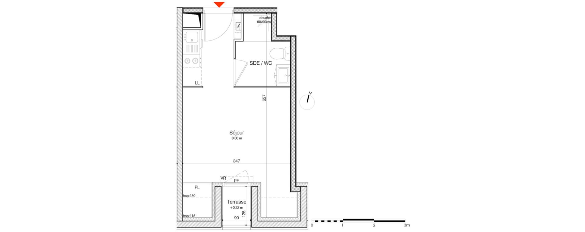 Appartement T1 de 18,43 m2 &agrave; La Rochelle Minimes - campus