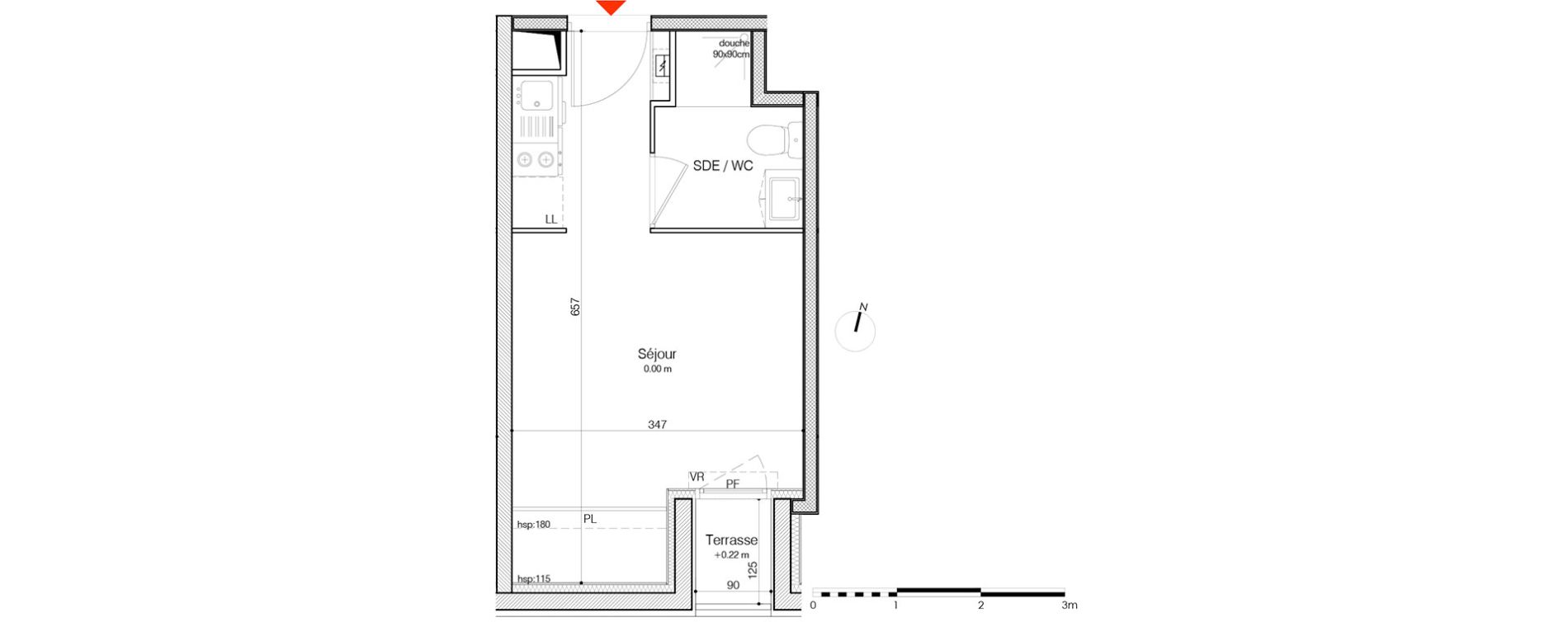 Appartement T1 de 18,41 m2 &agrave; La Rochelle Minimes - campus