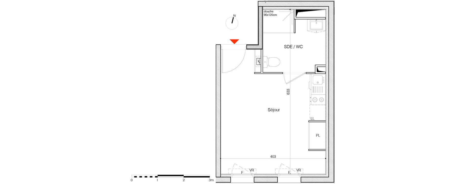 Appartement T1 de 21,90 m2 &agrave; La Rochelle Minimes - campus