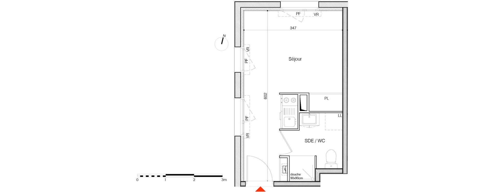Appartement T1 de 19,58 m2 &agrave; La Rochelle Minimes - campus