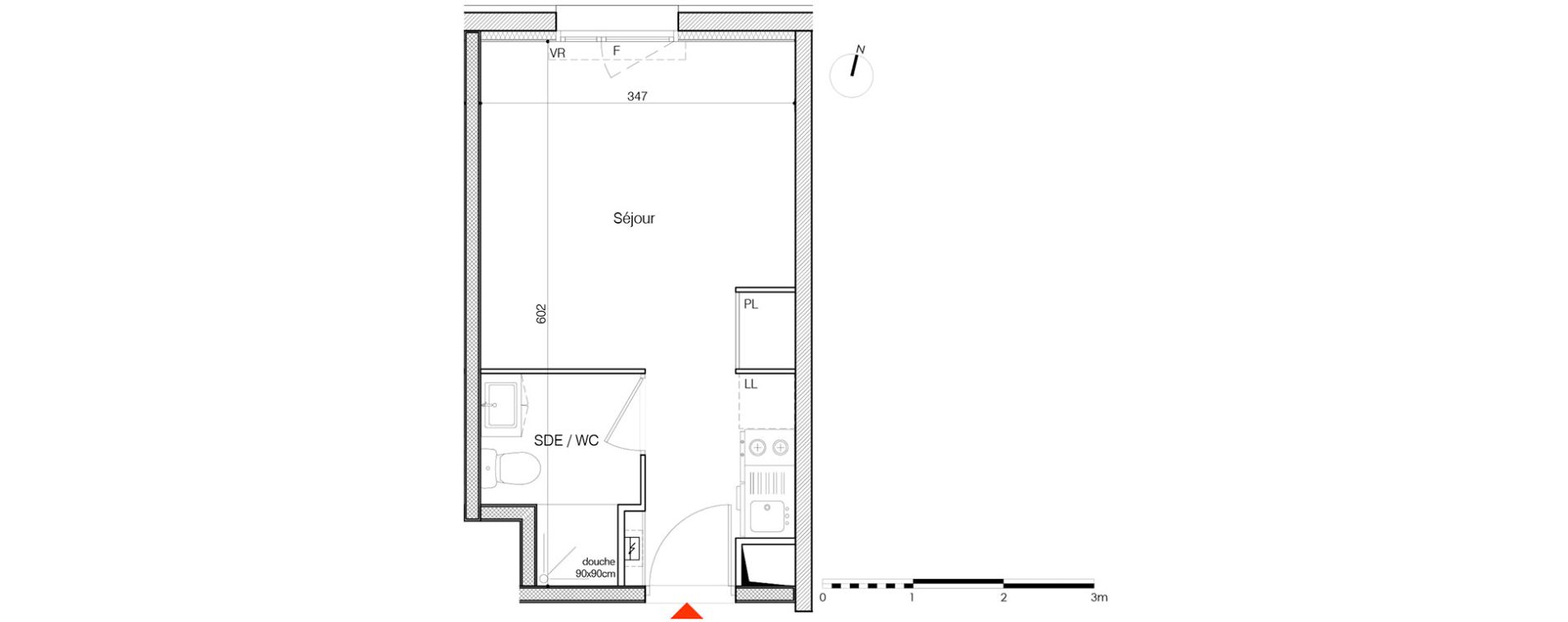 Appartement T1 de 19,45 m2 &agrave; La Rochelle Minimes - campus
