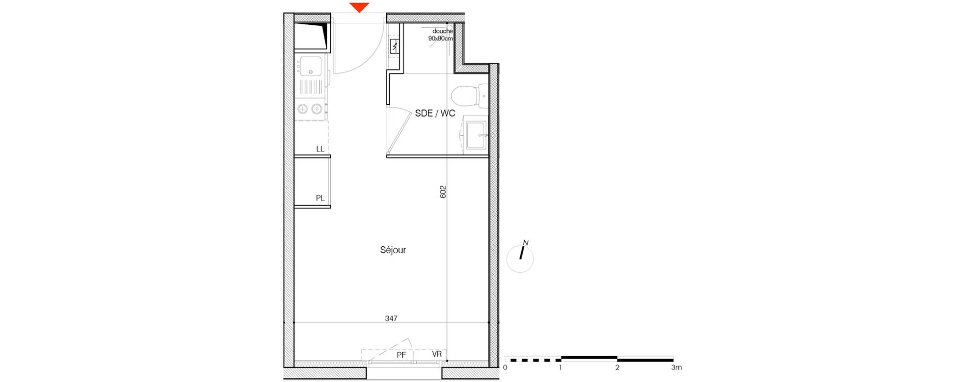 Appartement T1 de 19,45 m2 &agrave; La Rochelle Minimes - campus