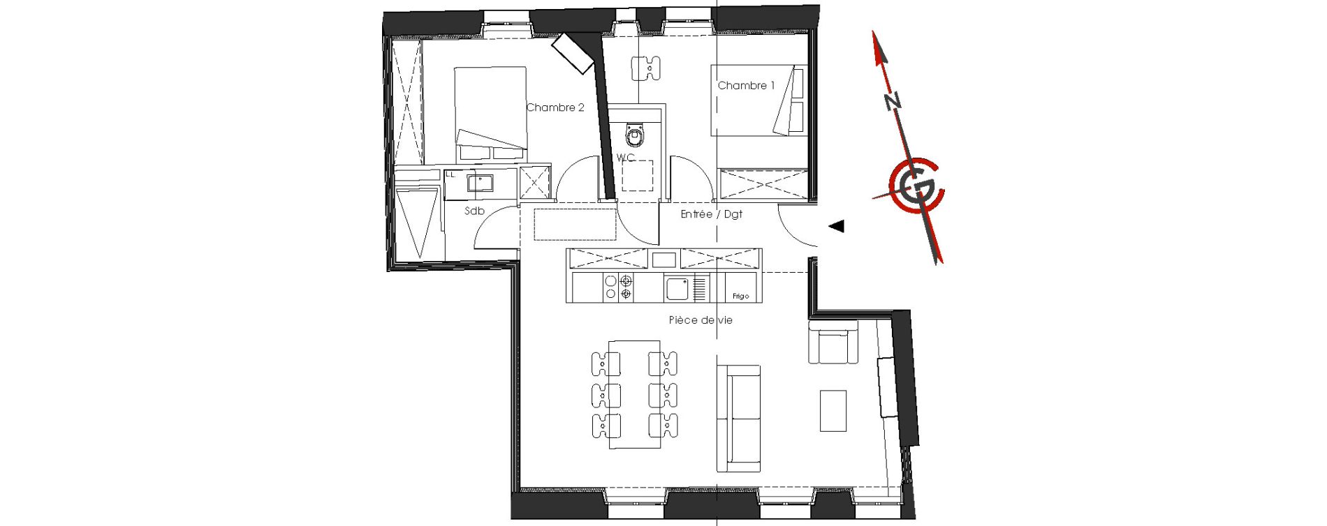 Appartement T3 de 63,70 m2 &agrave; La Rochelle Notre dame - arsenal