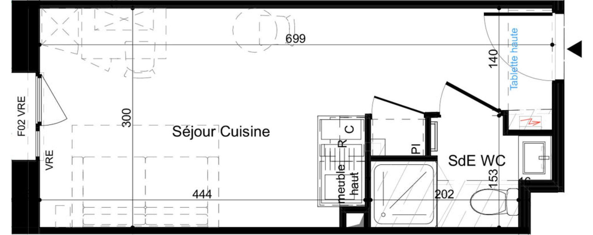 Appartement T1 meubl&eacute; de 20,20 m2 &agrave; La Rochelle Minimes - campus