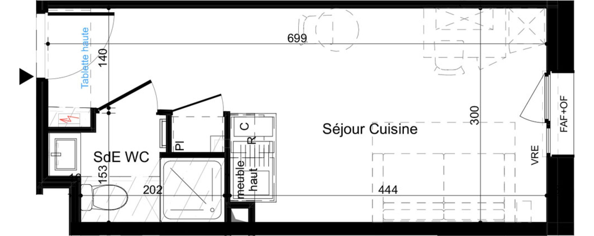 Appartement T1 meubl&eacute; de 20,20 m2 &agrave; La Rochelle Minimes - campus