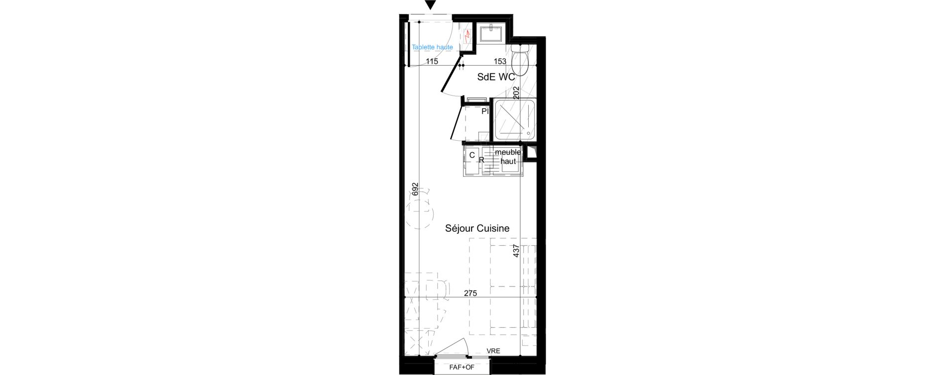 Appartement T1 meubl&eacute; de 18,30 m2 &agrave; La Rochelle Minimes - campus