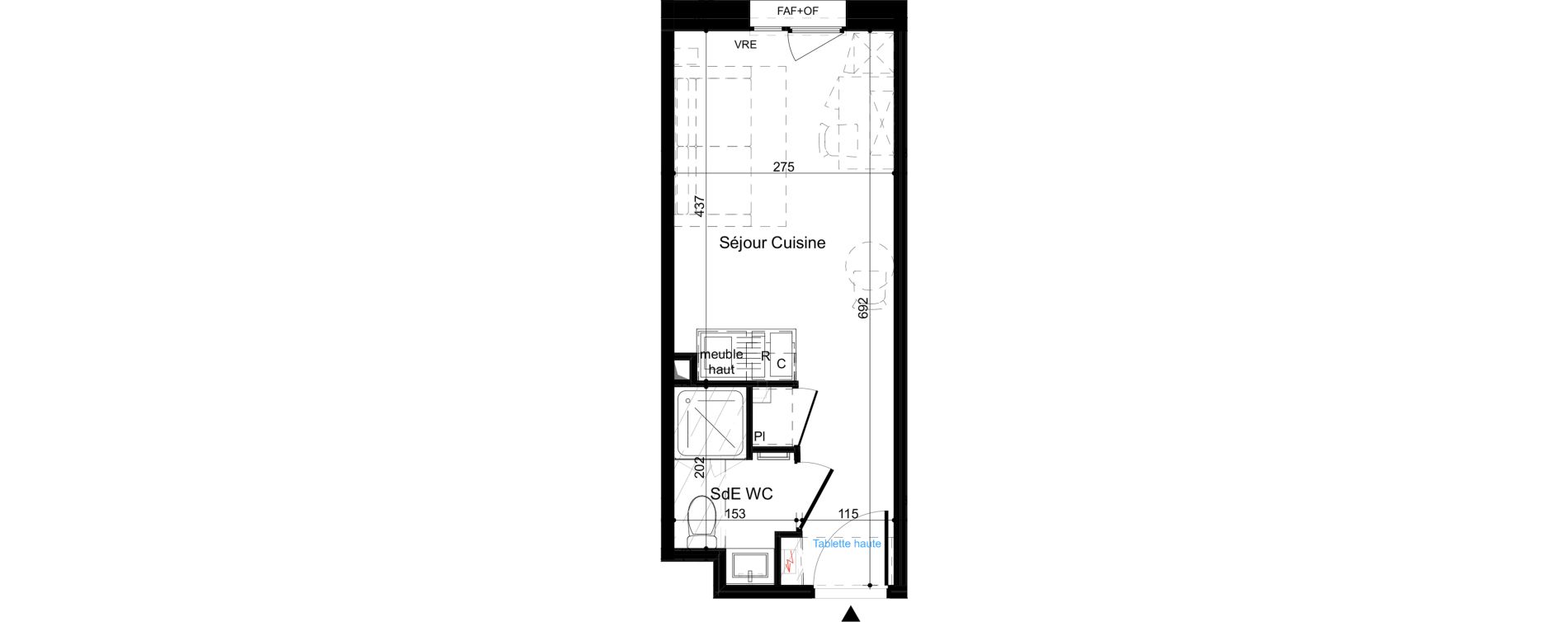 Appartement T1 meubl&eacute; de 18,30 m2 &agrave; La Rochelle Minimes - campus