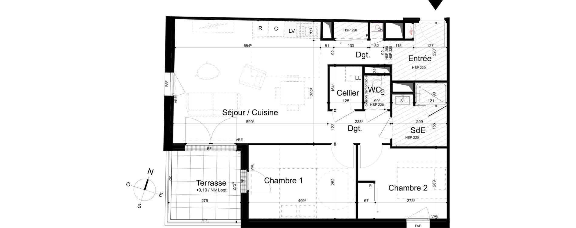 Appartement T3 de 66,60 m2 &agrave; La Rochelle Tasdon