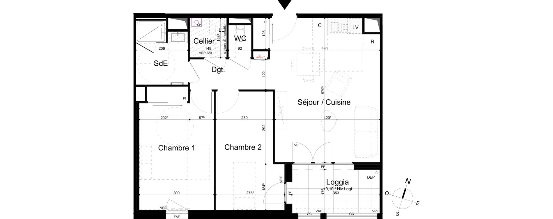 Appartement T3 de 64,09 m2 &agrave; La Rochelle Tasdon