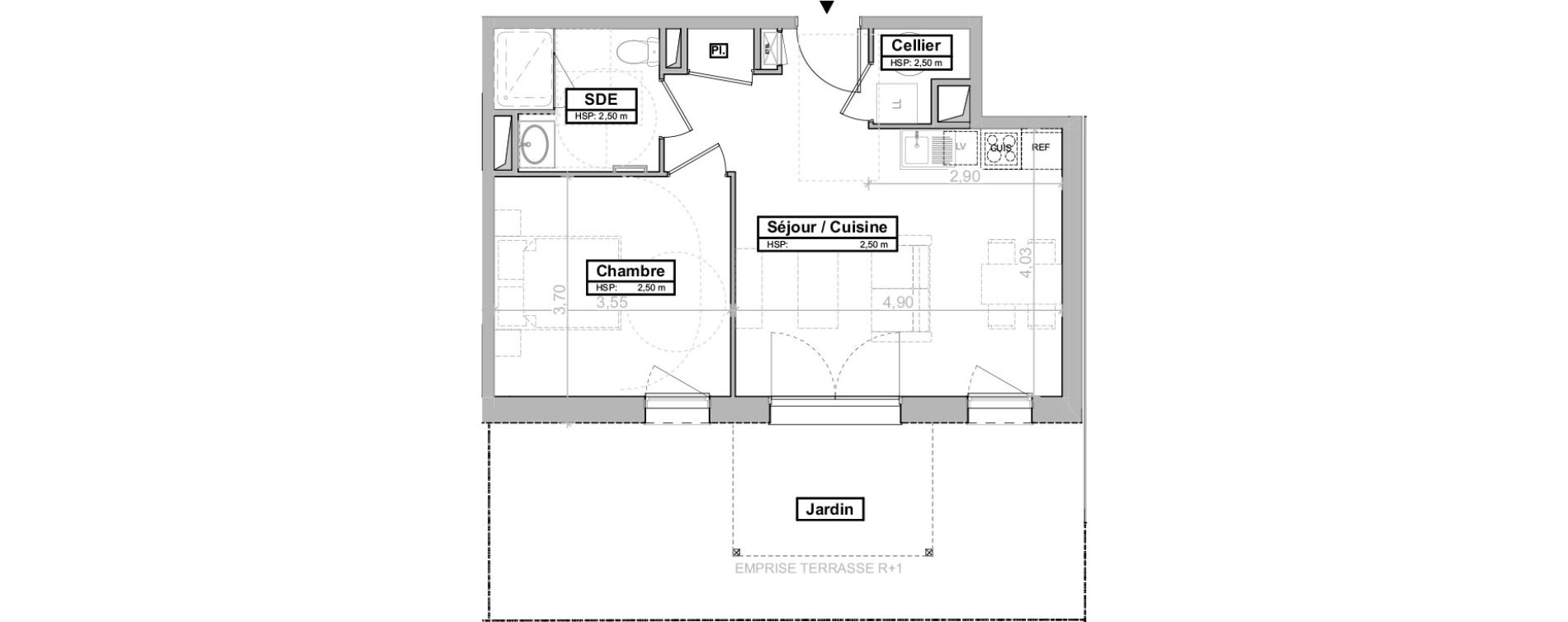 Appartement T2 de 42,89 m2 &agrave; La Tremblade Centre