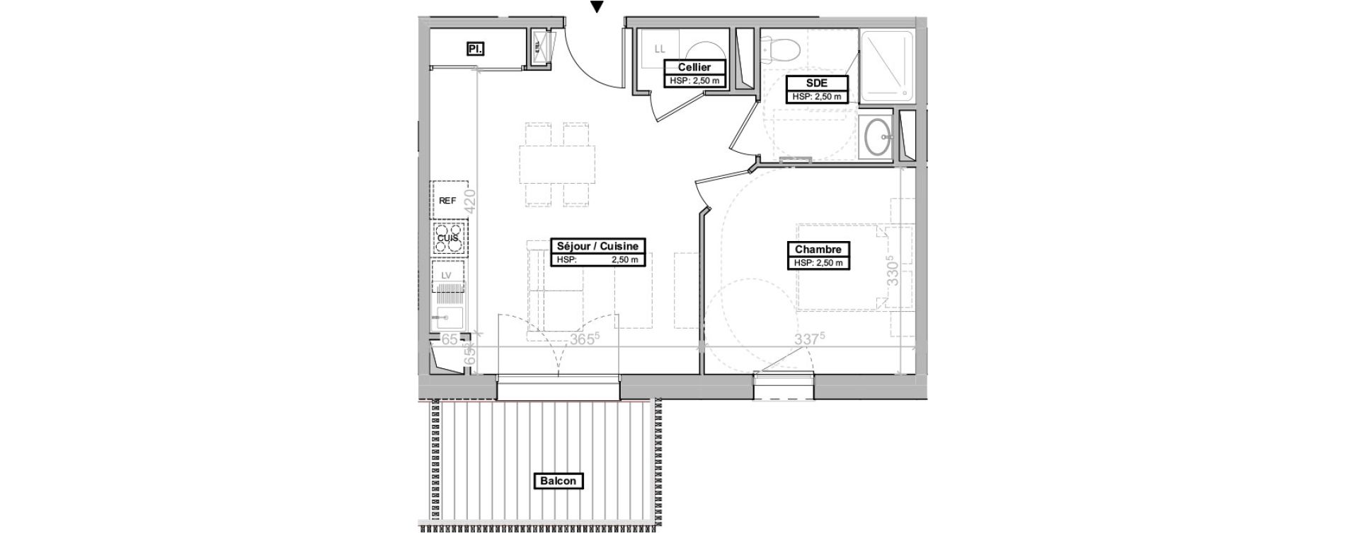 Appartement T2 de 40,55 m2 &agrave; La Tremblade Centre