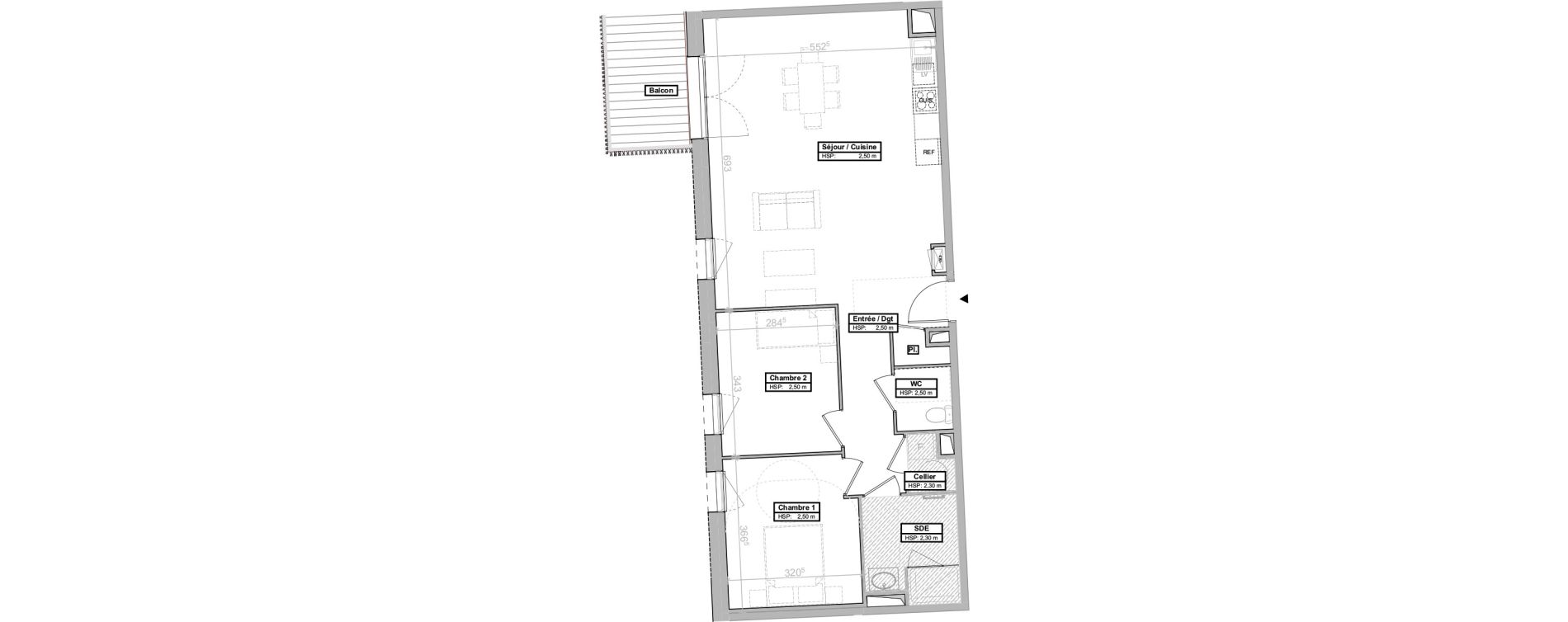 Appartement T3 de 74,78 m2 &agrave; La Tremblade Centre