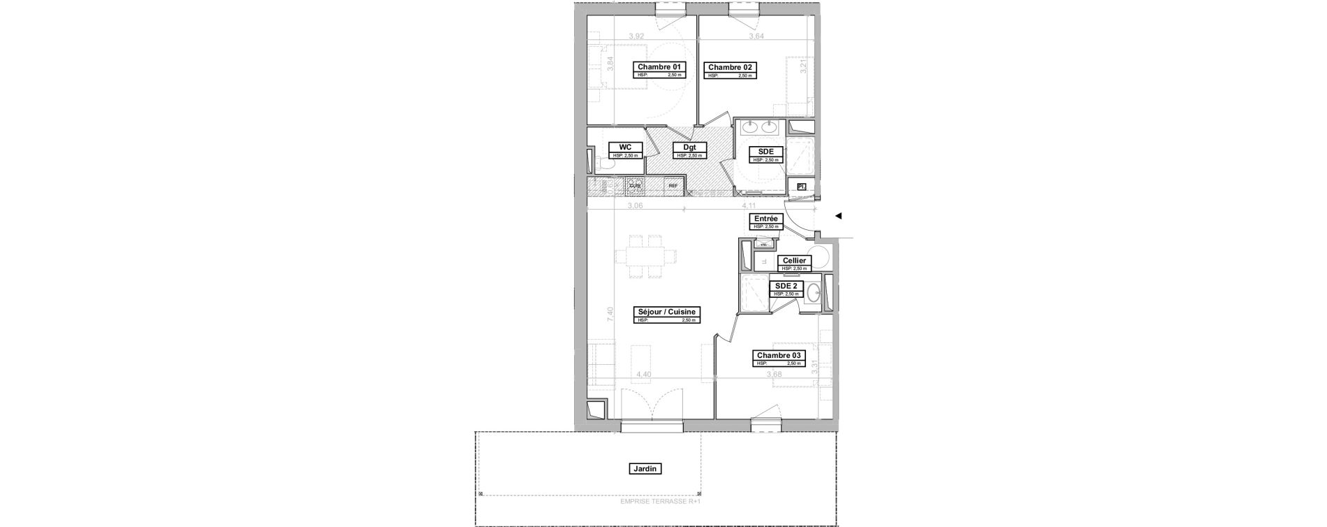 Appartement T4 de 89,57 m2 &agrave; La Tremblade Centre