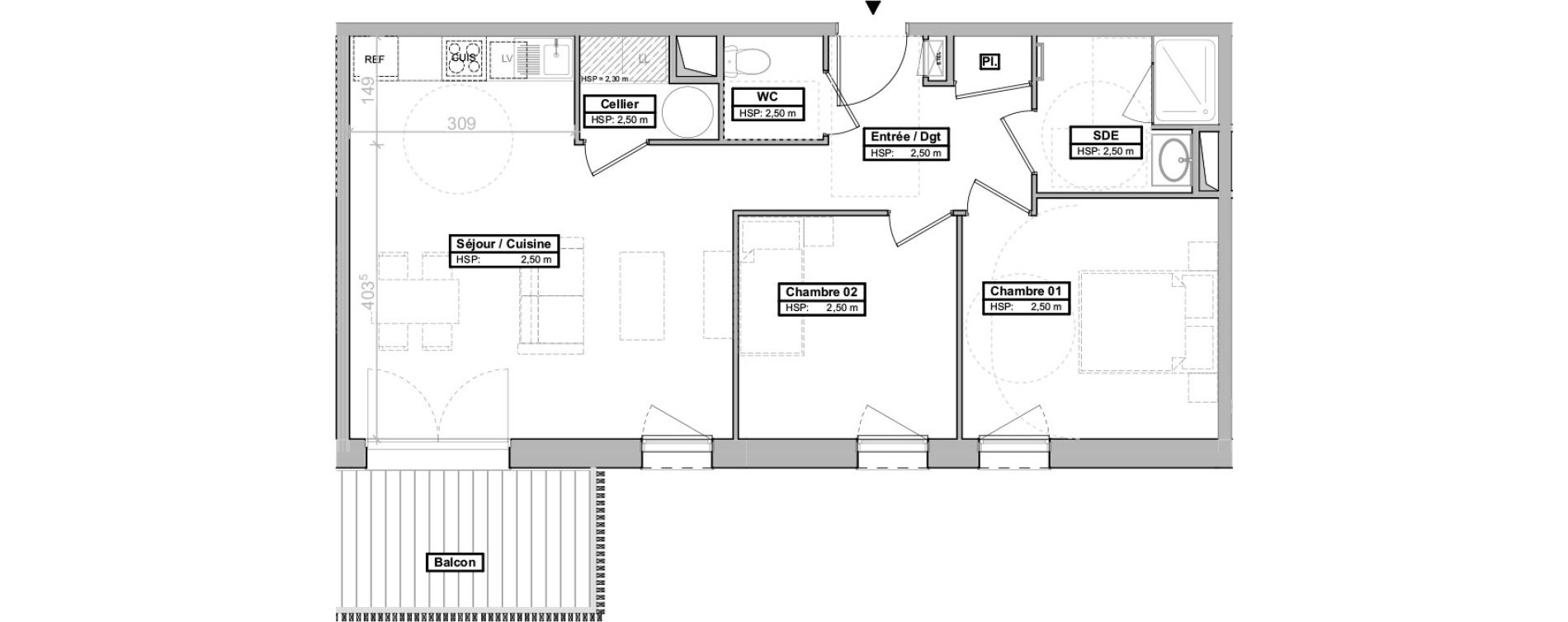 Appartement T3 de 63,35 m2 &agrave; La Tremblade Centre